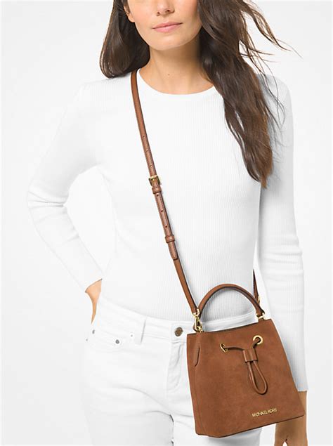 michael kors suri purse|Suri Medium Logo Perforated Suede Crossbody Bag .